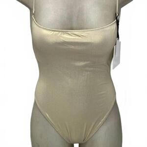 NEW YELLOW THE LABEL women's mica one-piece swimsuit in champagne